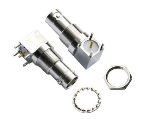 bnc同軸電纜連接器 75歐姆 方形5引腳 彎式母頭 PCB板