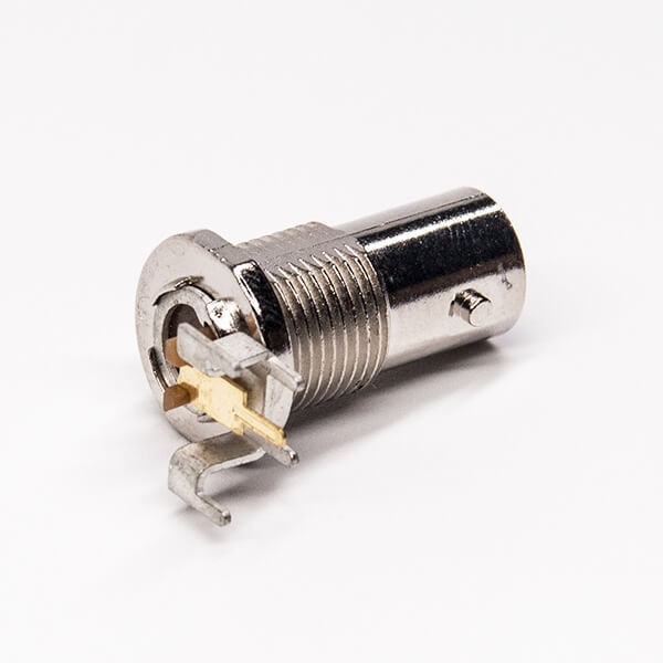 彎式射頻同軸 穿墻鋅合金 BNC連接器PCB板端