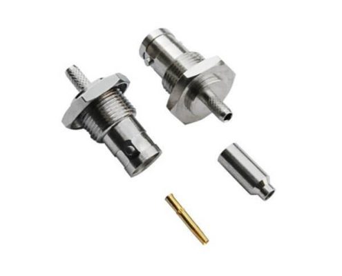 射頻同軸連接器 壓接直式母頭鋅合金B(yǎng)NC接線