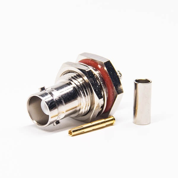 壓接型電連接器防水直式穿墻BNC射頻同軸接線