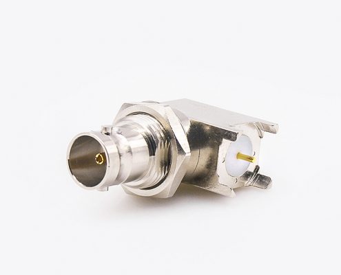 75ΩBNC連接器母頭直式前鎖穿墻PCB安裝插孔