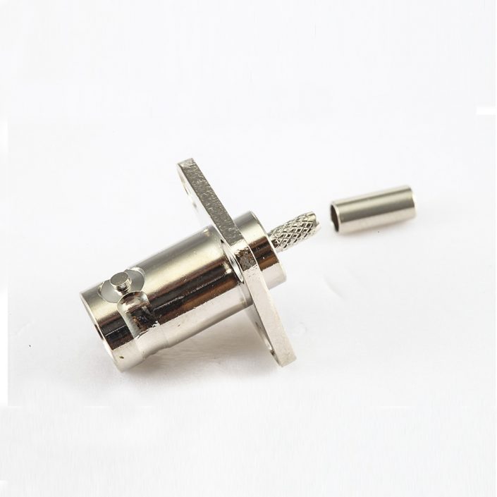 BNC 母頭直式帶法蘭壓接RG174/RG316電纜