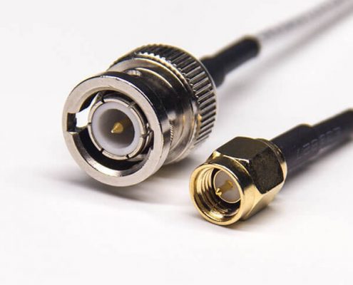 直插式SMA公頭轉(zhuǎn)BNC直式公頭同軸線(xiàn)纜接RG316
